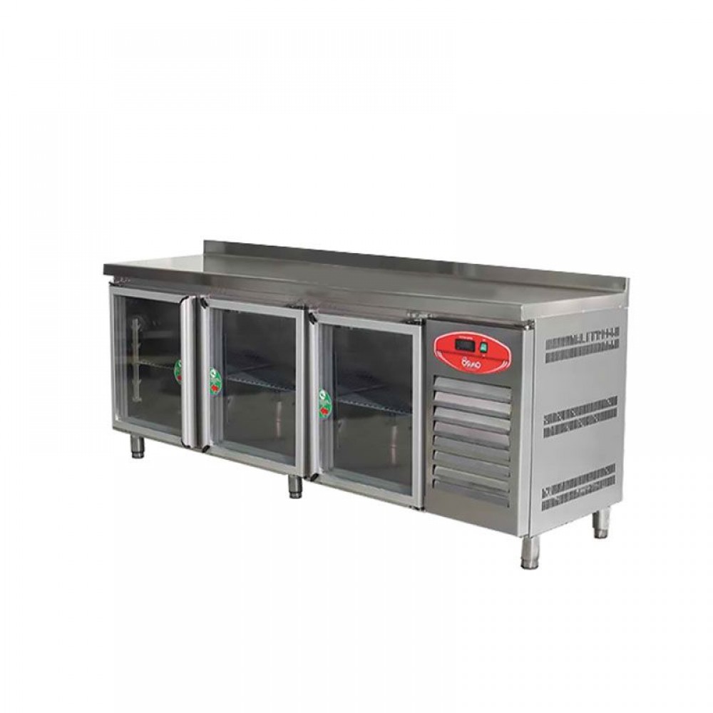 Osimo 3 Cam Kapılı Tezgah Tipi Derin Dondurucu Gastronorm Seri 200x70x85 Cm