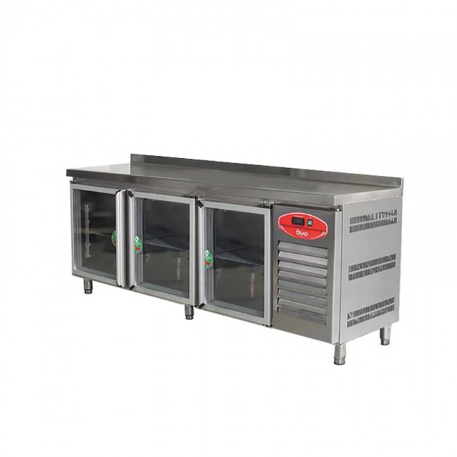 Osimo 3 Cam Kapılı Tezgah Tipi Derin Dondurucu Gastronorm Seri 200x70x85 Cm