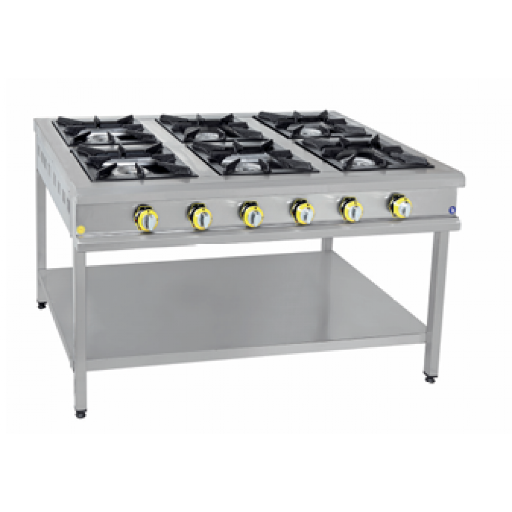 İnoxMaster 8 li Taban Raflı Ocak Doğalgazlı