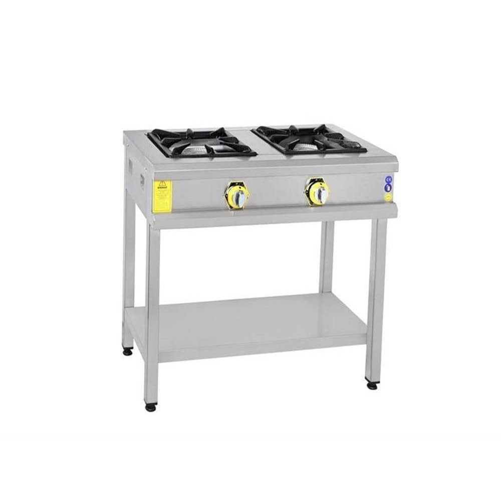 İnoxmaster Doğalgazlı Taban Raflı 2 Li Ocak 90x50x85 Cm