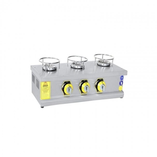 İnoxmaster 3 Lü Gazlı ve Lpg Li Künefe Ocağı 70x25x18 Cm