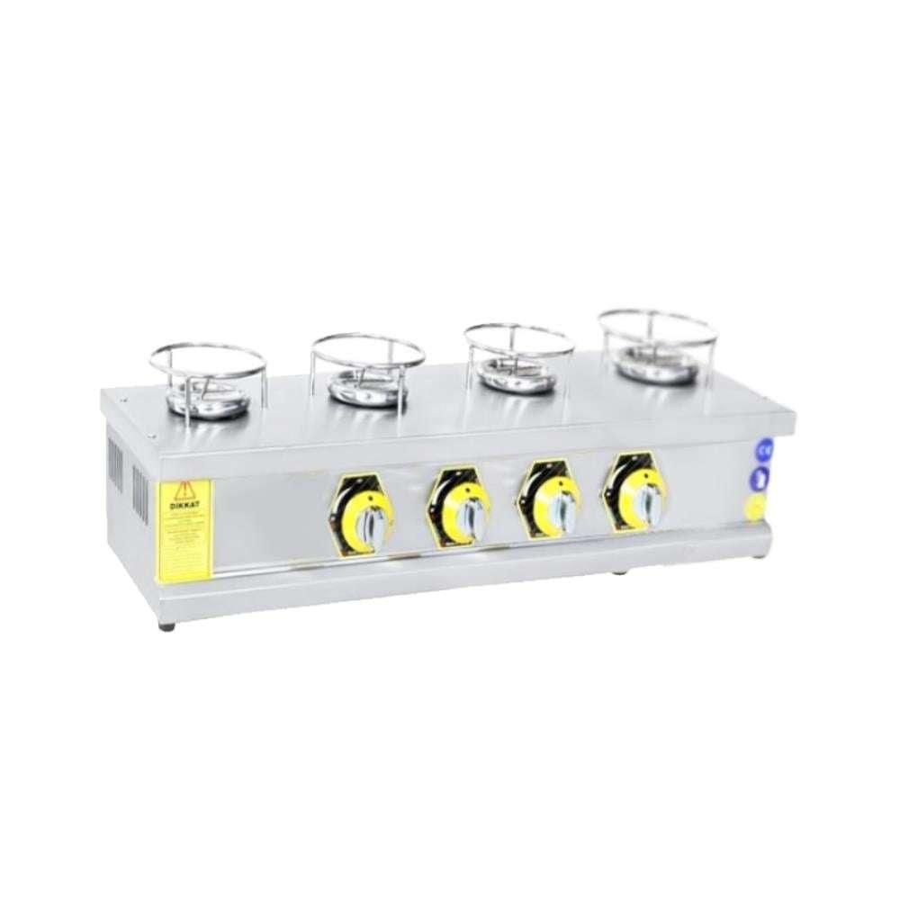 İnoxmaster 4 Lü Künefe Ocağı Yatay Gazlı ve Lpg Li 90x25x18 Cm
