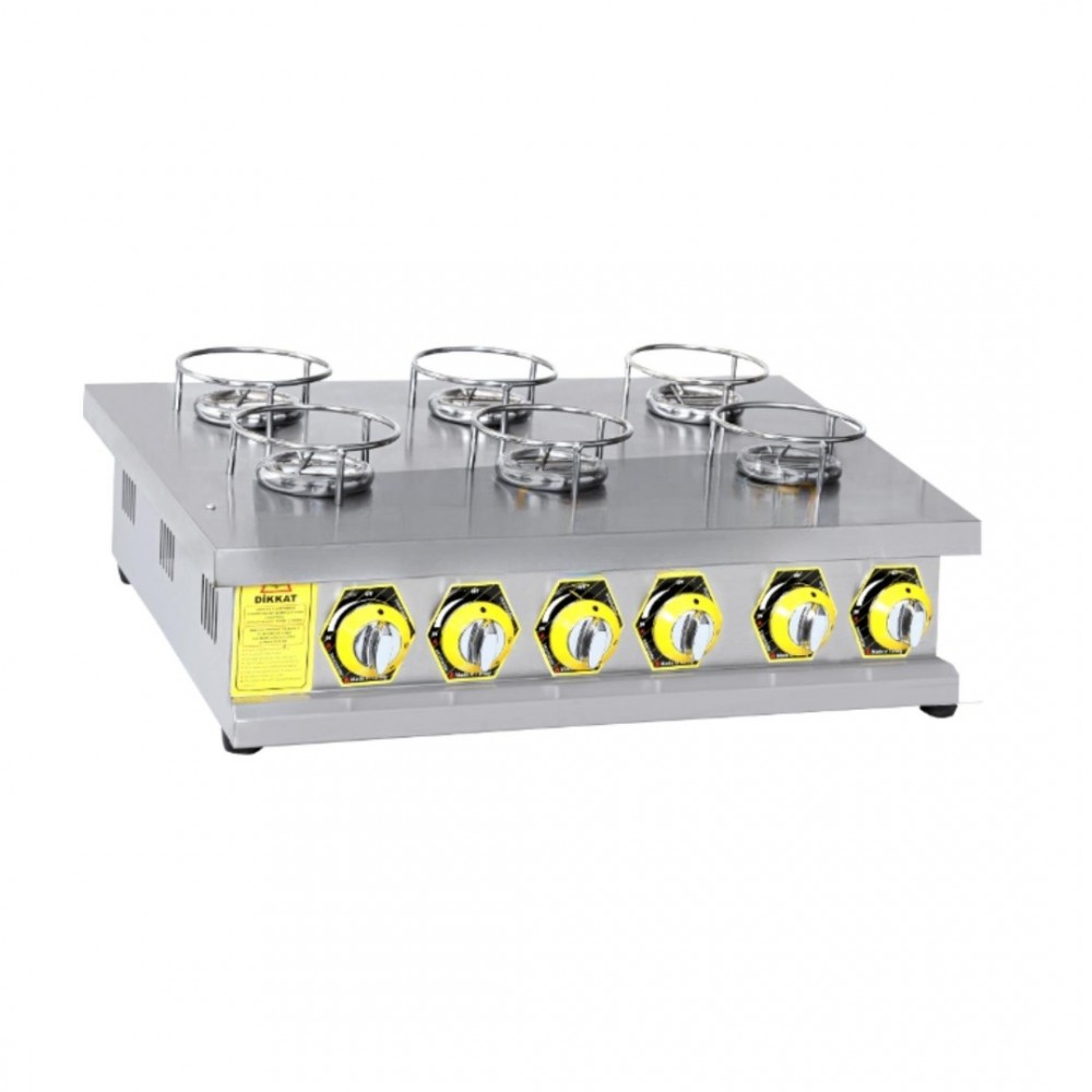 İnoxmaster 6 Lı Künefe Ocağı Gazlı ve Lpg Li 70x50x18 Cm