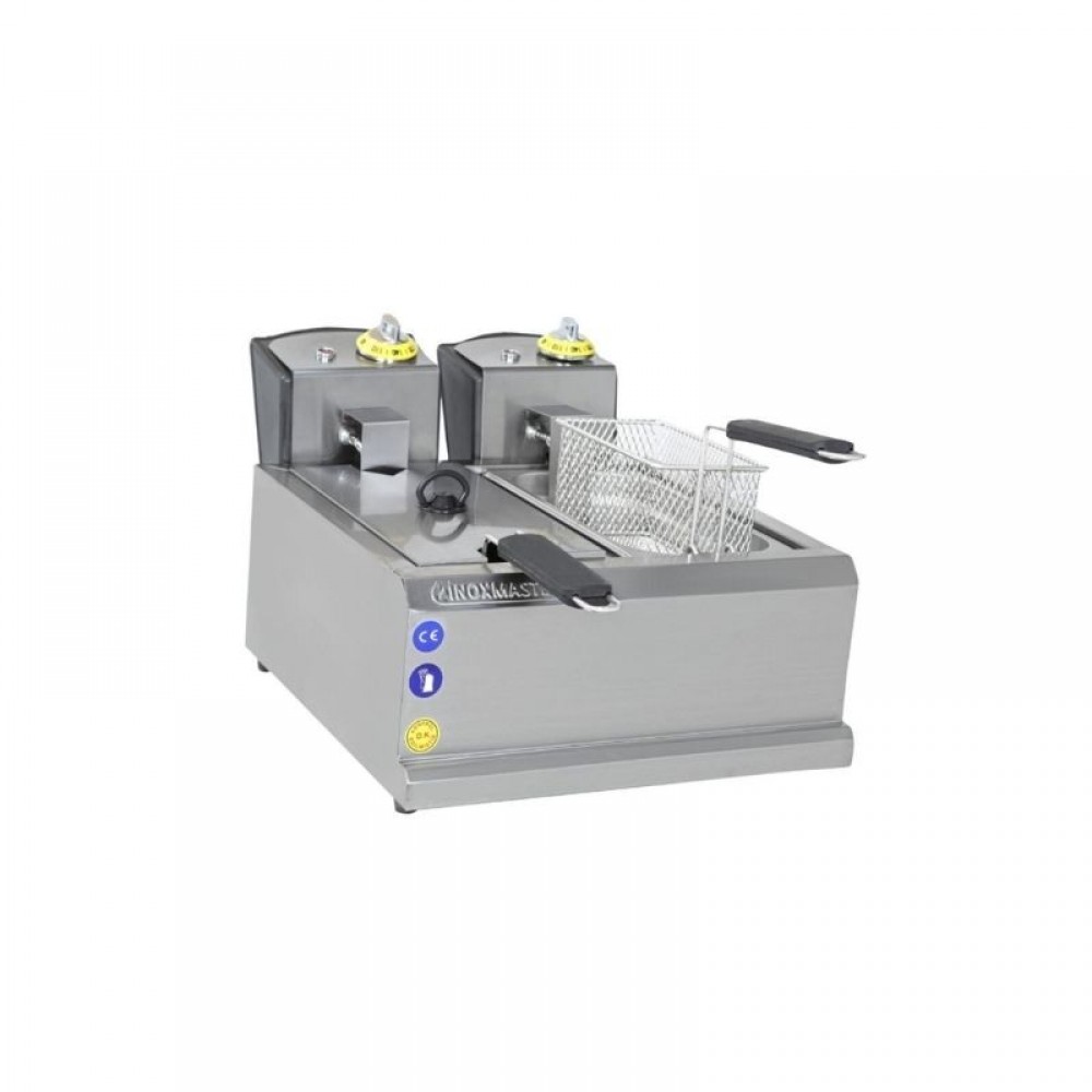 İnoxmaster 5+5 Litre Elektrikli Fritöz Çift Hazneli 42x50x20 Cm