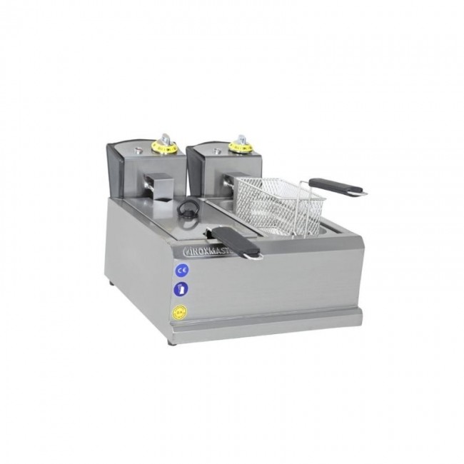 İnoxmaster 5+5 Litre Elektrikli Fritöz Çift Hazneli 42x50x20 Cm